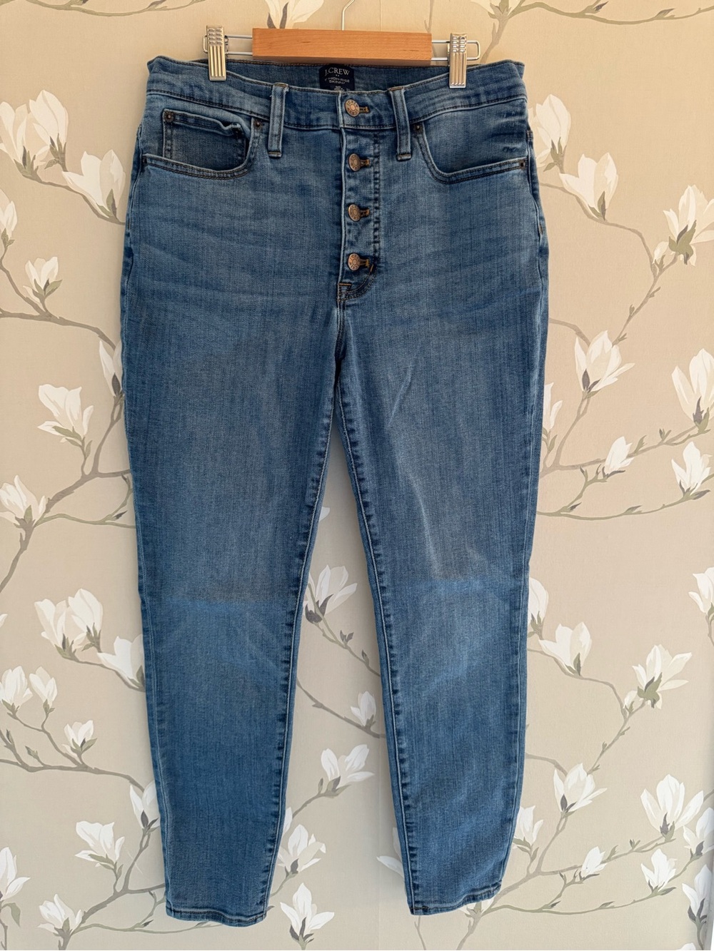 J. Crew Women's High-Rise Skinny Jeans in Medium Blue Wash